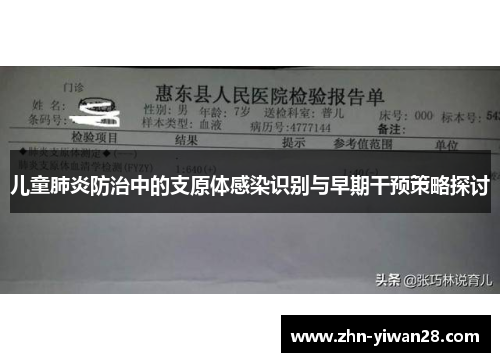 儿童肺炎防治中的支原体感染识别与早期干预策略探讨